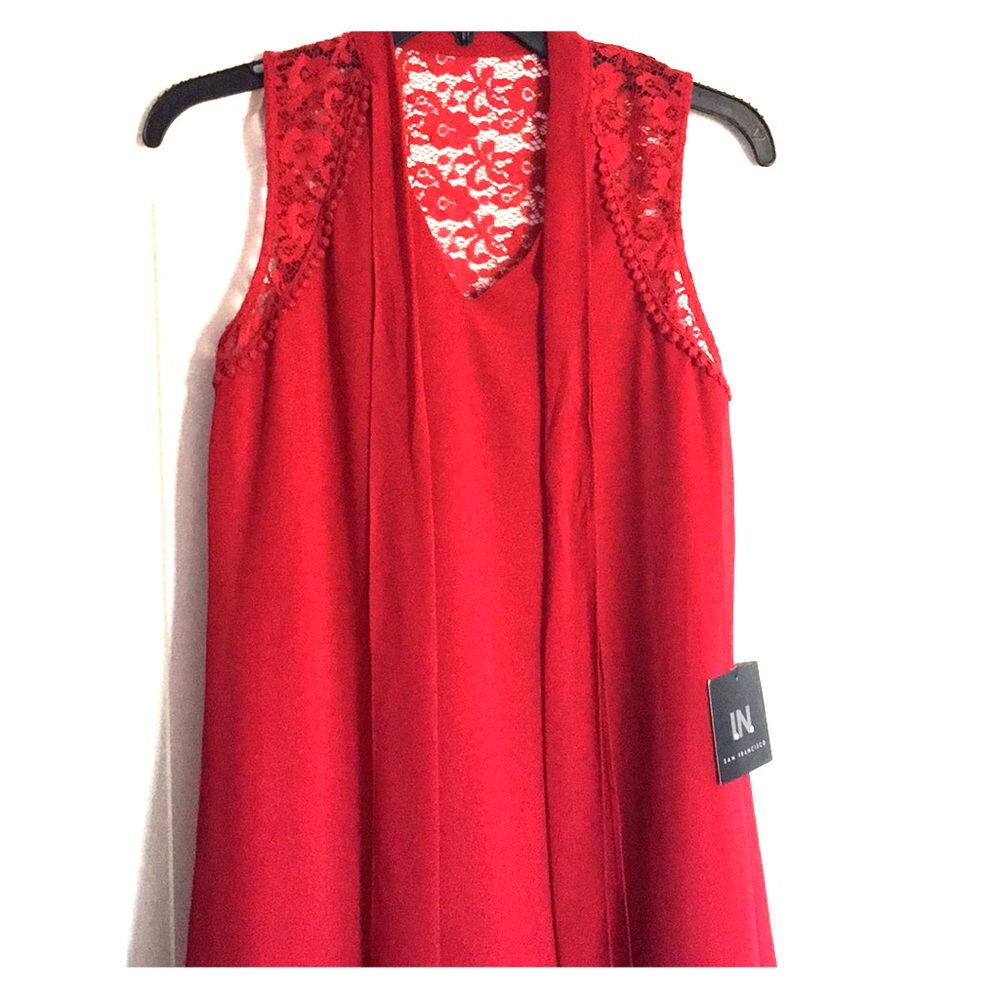 Red shift dress